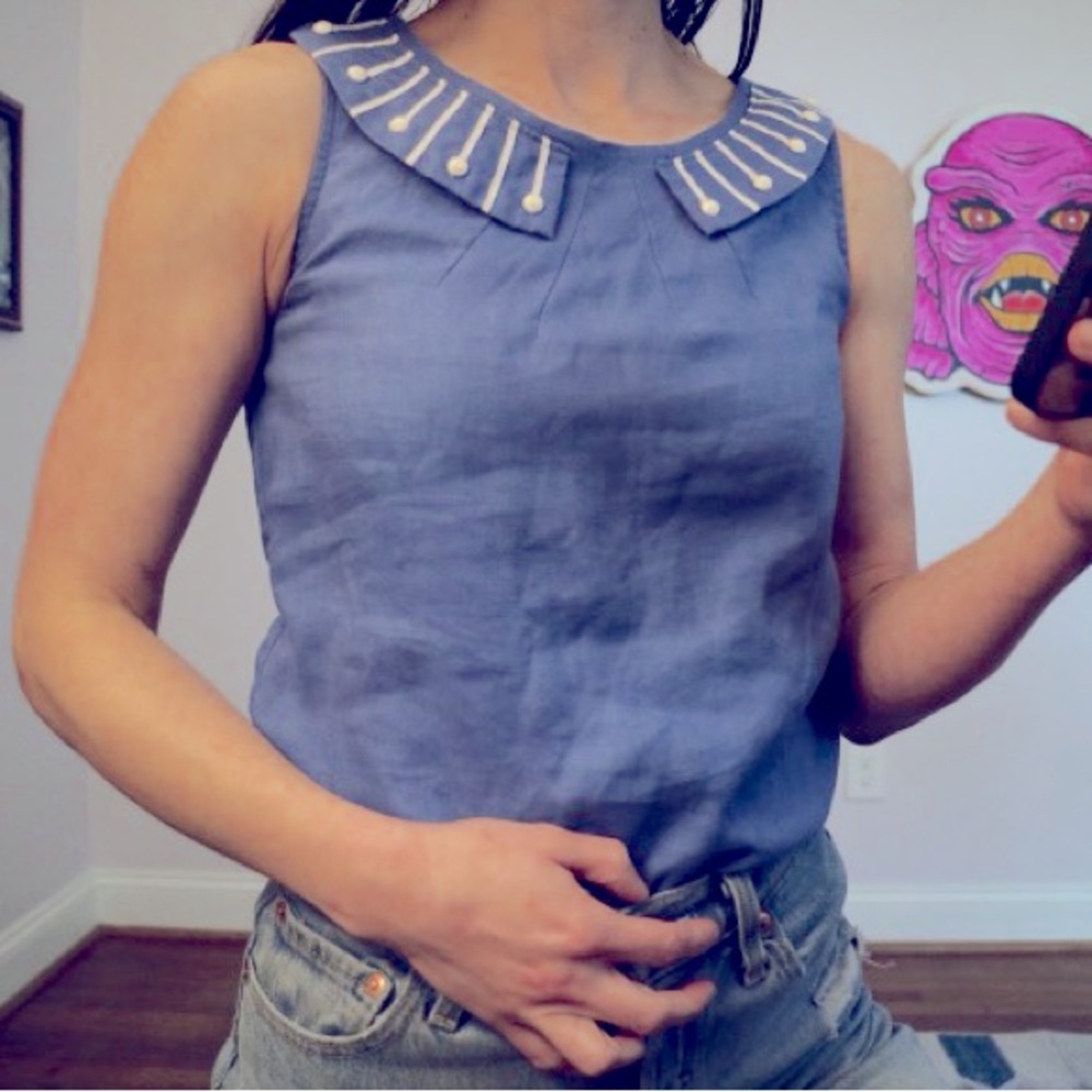 CLOSET CLEAR-OUT Boden top with cool collar US 2